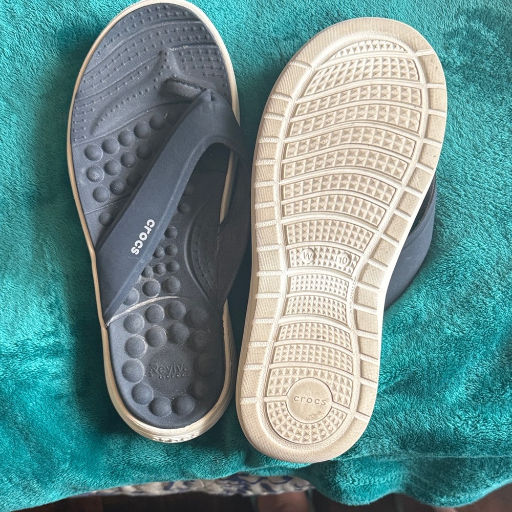 CROCS navy Flip Flops - Picture 2 of 4
